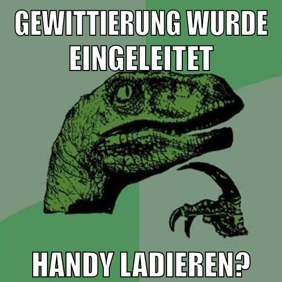 Gewittierung wurde eingeleitet Handy ladieren?