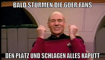 bald stürmen die 60er fans den platz und schlagen alles kaputt