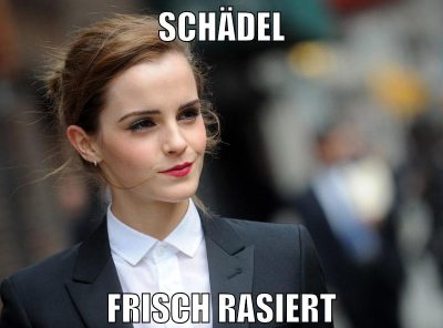 schädel frisch rasiert