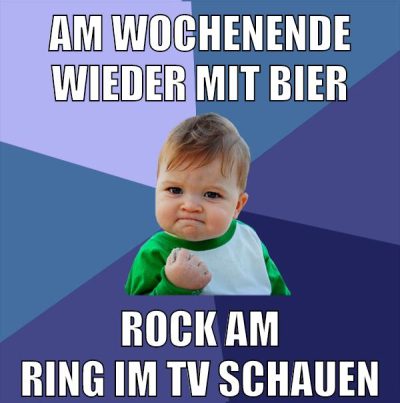 am wochenende wieder mit bier rock am ring im tv schauen