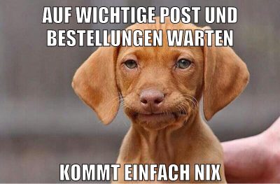 auf wichtige post und bestellungen warten kommt einfach nix