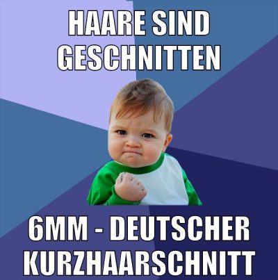 haare sind geschnitten 6mm - deutscher kurzhaarschnitt