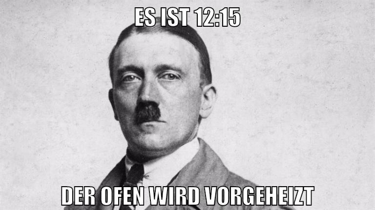 es ist 12:15 der ofen wird vorgeheizt