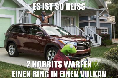 es ist so heiss 2 hobbits warfen einen ring in einen vulkan