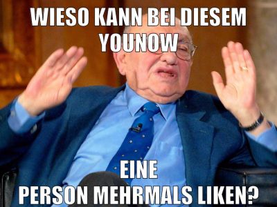 wieso kann bei diesem younow eine person mehrmals liken?