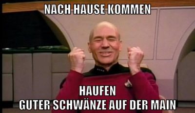 nach hause kommen haufen guter schwänze auf der main