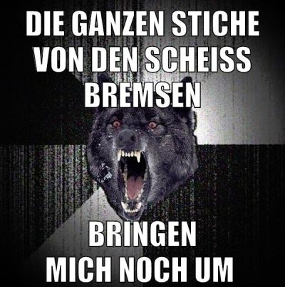 Die ganzen stiche von den scheiß bremsen bringen mich noch um