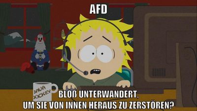 afd bloß unterwandert, um sie von innen heraus zu zerstören?