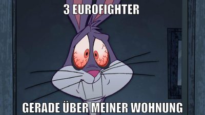 3 Eurofighter gerade über meiner Wohnung
