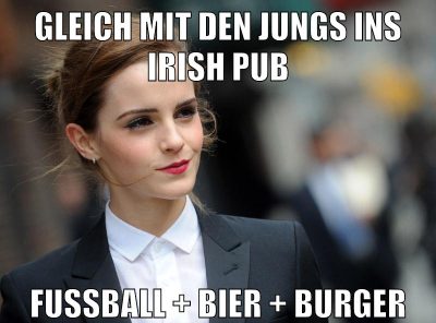 Gleich mit den Jungs ins Irish Pub Fussball + Bier + Burger
