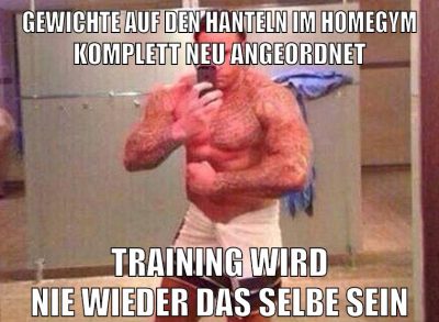 gewichte auf den hanteln im homegym komplett neu angeordnet training wird nie wieder das selbe sein
