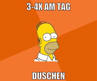 3-4x am tag duschen