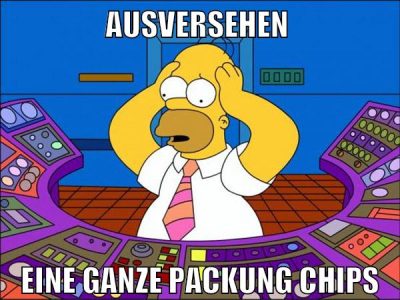 ausversehen eine ganze packung chips