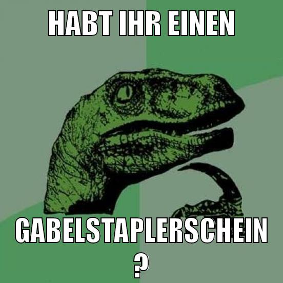 Habt ihr einen gabelstaplerschein ?