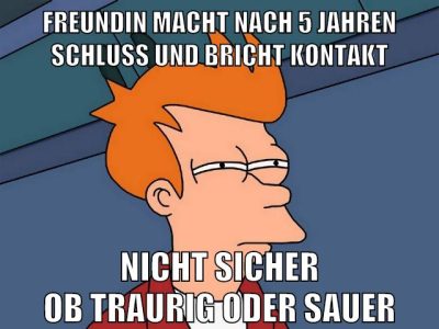 freundin macht nach 5 jahren schluss und bricht kontakt nicht sicher ob traurig oder sauer