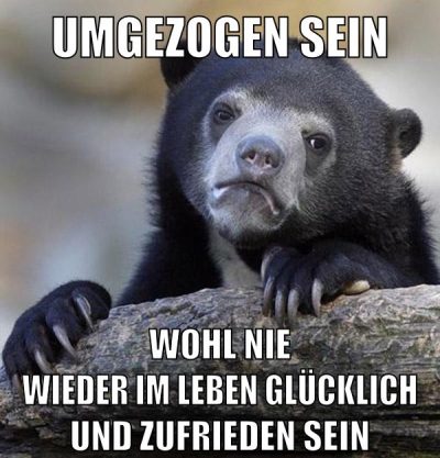 umgezogen sein wohl nie wieder im leben glücklich und zufrieden sein
