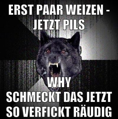 erst paar weizen - jetzt pils why schmeckt das jetzt so verfickt räudig