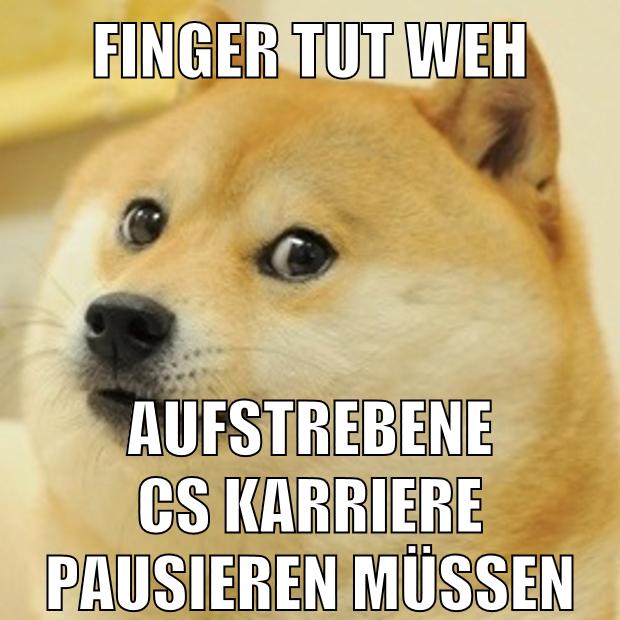 finger tut weh aufstrebene cs karriere pausieren müssen