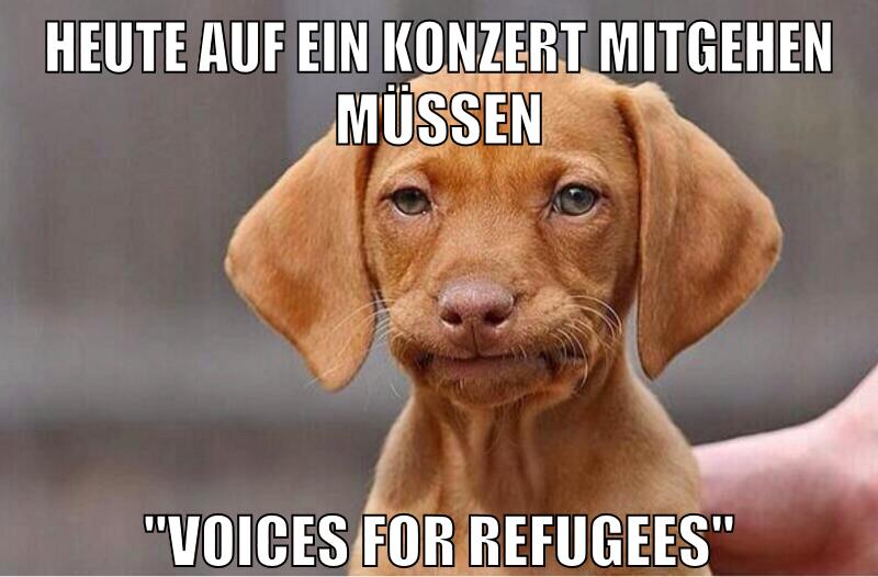 Heute auf ein Konzert mitgehen müssen "Voices for Refugees"