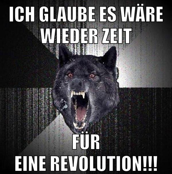 Ich glaube es wäre wieder Zeit Für eine Revolution!!!
