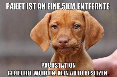 Paket ist an eine 5km entfernte Packstation geliefert worden, kein Auto besitzen.
