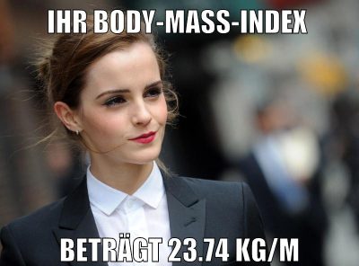 Ihr Body-Mass-Index beträgt 23.74 kg/m