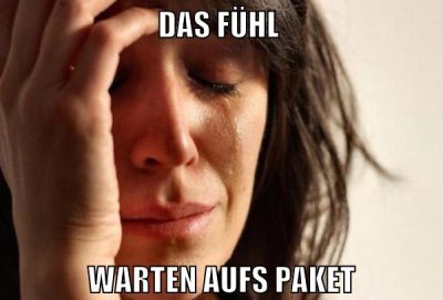 das fühl warten aufs paket