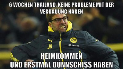 6 wochen thailand, keine probleme mit der verdauung haben heimkommen und erstmal dünnschiss haben