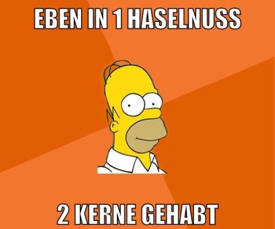 eben in 1 haselnuss 2 kerne gehabt
