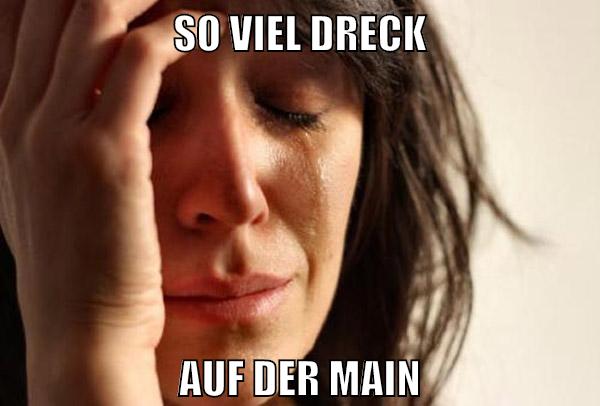 so viel dreck auf der main