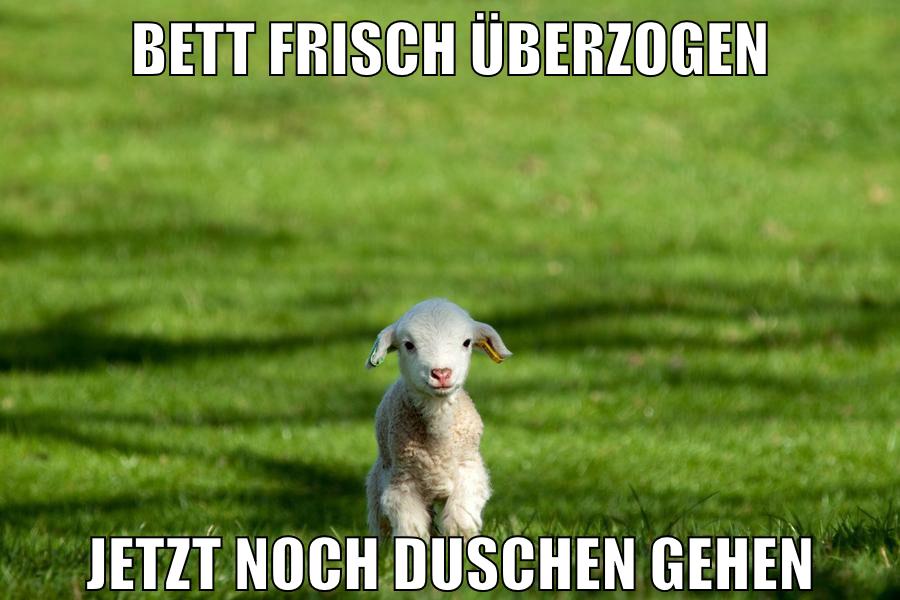 Bett frisch überzogen jetzt noch duschen gehen