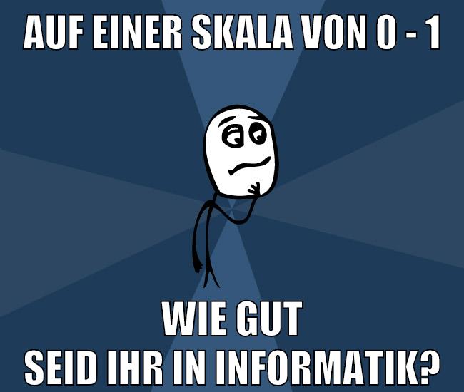 auf einer Skala von 0 - 1 wie gut seid ihr in informatik?