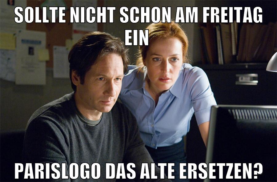 sollte nicht schon am freitag ein parislogo das alte ersetzen?