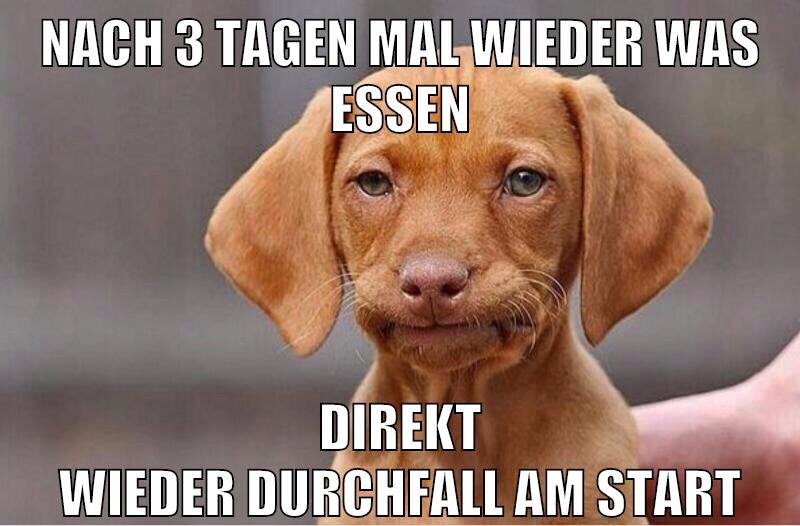 nach 3 Tagen mal wieder was essen direkt wieder Durchfall am start