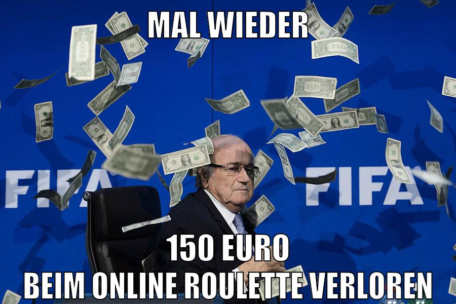 mal wieder 150 euro beim online roulette verloren