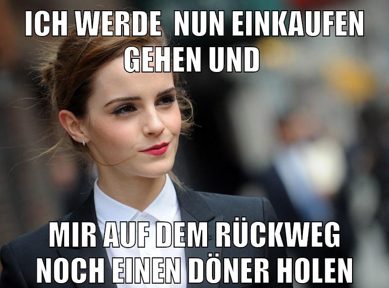 ich werde  nun einkaufen gehen und mir auf dem rückweg noch einen döner holen