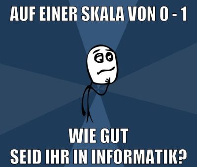 auf einer Skala von 0 - 1 wie gut seid ihr in informatik?