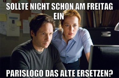 sollte nicht schon am freitag ein parislogo das alte ersetzen?