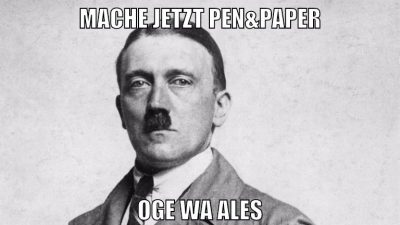 Mache jetzt pen&paper oge wa ales