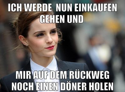 ich werde  nun einkaufen gehen und mir auf dem rückweg noch einen döner holen