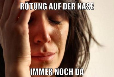 rötung auf der nase immer noch da