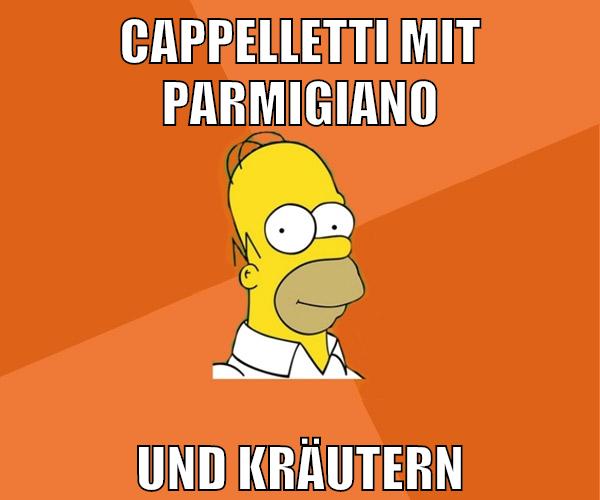 Cappelletti mit Parmigiano und kräutern