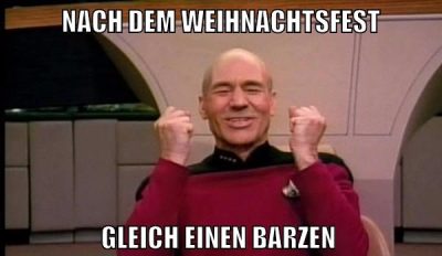 Nach dem Weihnachtsfest gleich einen Barzen