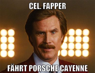 Cel. Fapper fährt Porsche Cayenne