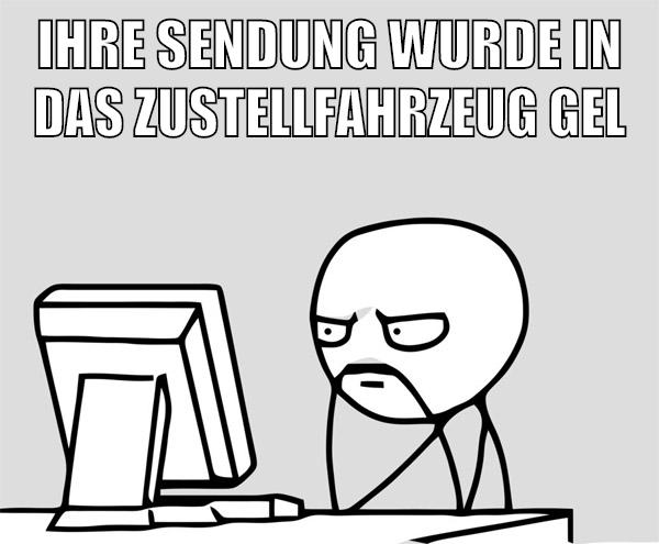 ihre sendung wurde in das zustellfahrzeug geladen klingel kaputt