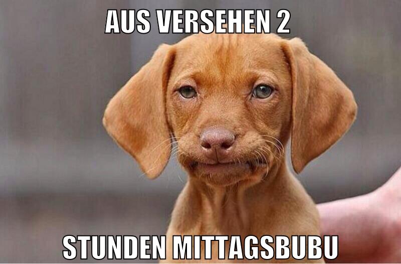 aus versehen 2 stunden mittagsbubu