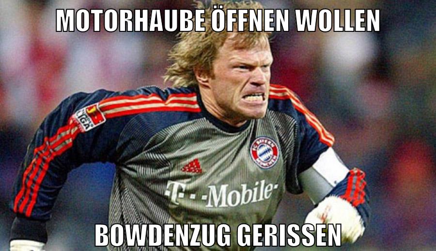 MOTORHAUBE ÖFFNEN WOLLEN BOWDENZUG GERISSEN
