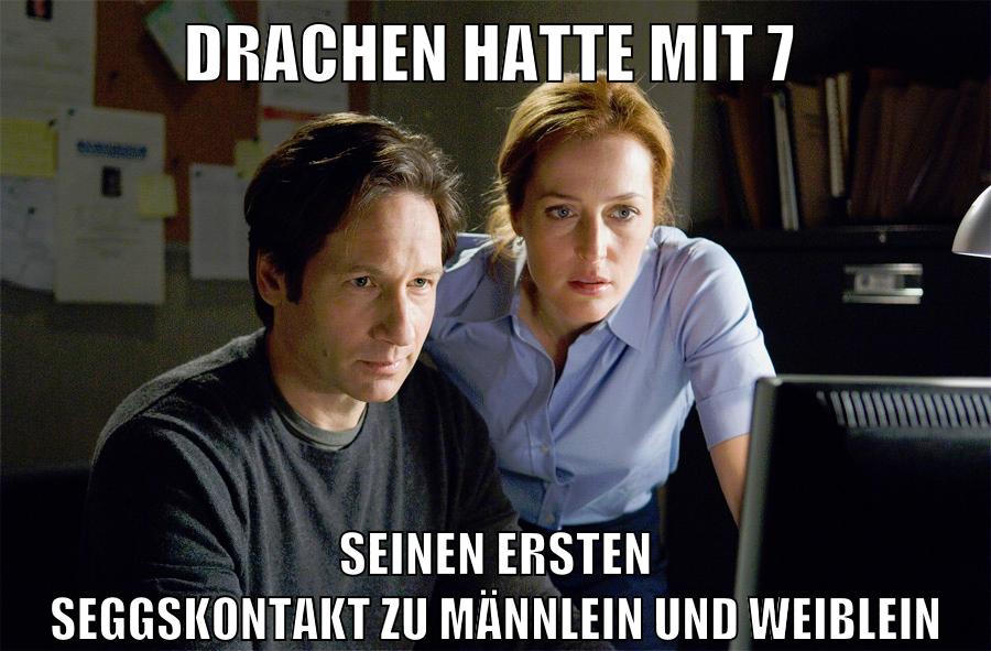 drachen hatte mit 7 seinen ersten seggskontakt zu männlein und weiblein