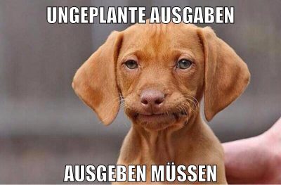 ungeplante ausgaben ausgeben müssen