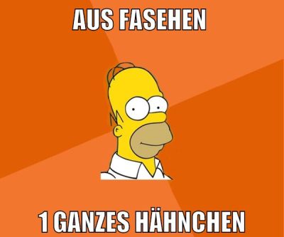 aus fasehen 1 ganzes hähnchen